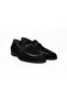 Black Color Laceless Genuine Leather Suede Men's Shoes