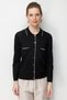 Women's Polo Collar Lace-Like Knit Araboy Fine Knit Cardigan Black