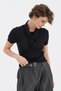 Women's Wool Piece Knitwear Scarf Detailed Design Short Sleeve Blouse - 4