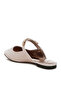 Women Diamante Strap Glitter Mules in Beige - 3