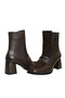 Brown Leather Women's Heeled Boots - 3