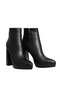 Black Leather Platform High Heeled Women's Boots - 2