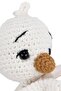 Unisex Ecru Orange Duck Teether Rattle Amigurumi Toy - 3