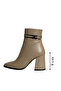Mink Leather Women's Heeled Boots - 4