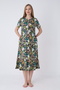 Women's Cotton in Modal Fabric Button Detailed Patterned Stylish Dress 8099 - 2