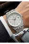 Men's Silver Metal Cord Calendar Wrist Watch 2 Year Warranty - 2