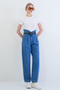 Blue High Waist Detailed Balloon Cut Jean Trousers Alc-X15436 - 3