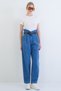 Blue High Waist Detailed Balloon Cut Jean Trousers Alc-X15436 - 2