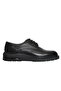Black Leather Lace-Up Men's Casual Shoes
