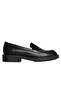 Black Leather Women's Loafer
