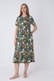 Women's Cotton in Modal Fabric Button Detailed Patterned Stylish Dress 8099 - 5