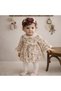 By Murat %100 Cotton Baby Girl Floral Print Eyelet Embroidery Pcs Bow Detail Linen Dress