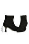 Black Suede Women's Heeled Boots - 3