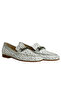 White Leather Buckle Women's Ballerinas - 2