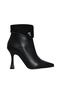 Black Leather Women's Heeled Boots