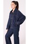 Women's Navy Blue Enzyme Wash Jean Jacket – 100% Cotton Denim - 2
