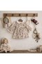 By Murat %100 Cotton Baby Girl Floral Print Eyelet Embroidery Pcs Bow Detail Linen Dress - 3