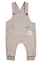 Baby Boy Beige Striped Pocketed Overalls with Badili - 3