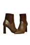 Brown Leather Women's Heeled Boots - 3