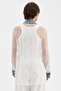 Women's Lace and Denim Fabric Paneled Design Jacket Shirt - 3