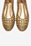 Elvaris Gold Knit Patterned Women's Ballet Flats Shoes - 2