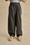 Cross-Waisted Pleated Pants Gray - 5