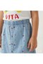 Girl's Printed White T-Shirt and Special Embroidery Printed Blue Skirt Top and Bottom Set - 5