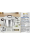 Korkmaz Esta Casserole 16x10 cm 2.0L Stainless Steel Deep Pot with Strainer Lid, Induction Base