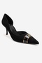 Kendra Black Metal Detailed Women's Stiletto Heel U Shoes - 3