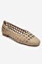 Elvaris Beige Knitted Patterned Women's Ballet Flats Shoes - 3
