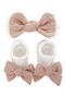 - Anika Socks & Ribbon Bow Headband Set - Light Brown