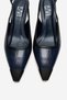 Hilda Navy Blue Print Matte Toe Women's Block Heeled Shoes - 2