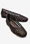 Elvaris Brown Knitted Patterned Women's Ballet Flats Shoes