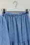 Buttoned Elastic Lace-Up Blue Linen Suit - Blue - 3