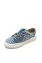 Blue Color Stone Detailed Lace up Flat Sole 36-37-38-39-40 Size Women's Jeans Sneakers S - 6
