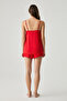 Viscose Satin Textured Lace Detailed Shorts Set - 5