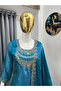 Teal Blue Fandy Top Plazzo & Dupatta - FFT7162- Teal Blue - 4