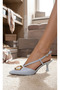 Open Back Strap Heeled Shoes