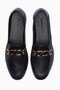 Women's Genuine Leather Ballet Flats Metal Accessory Detail Daily Stylish Shoes Sorina Black - 4