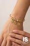 Flower of Life Detailed Gold Steel Mesh Handcuff Bracelet - 3