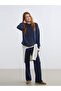 Navy Blue Women's Sweatpants with Elastic Waist