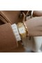 Gold Metal Cord Women's Wristwatch – Square Dial Stylish Women's Watch