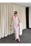 Ecru Polka Dot Piece Back Detail Dress - 4922