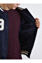 Navy Blue Standard Fit Men's Cashmere College Jacket - 4