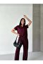 Modal Fabric Stone Detailed Shirt Collar Soft-Textured Comfortable Tracksuit Set - 3