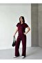 Modal Fabric Stone Detailed Shirt Collar Soft-Textured Comfortable Tracksuit Set - 6