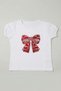 Girl's Red Ribbon Patterned T-Shirt April 23 October 29 Show T-Shirt - 2