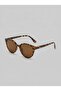 Cunda Leopard Printed Piece Brown Sunglasses with Metal Hinge - 5