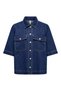 Loose Casual Short Sleeve Denim Shirt - 3
