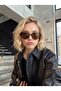Cunda Leopard Printed Piece Brown Sunglasses with Metal Hinge - 4